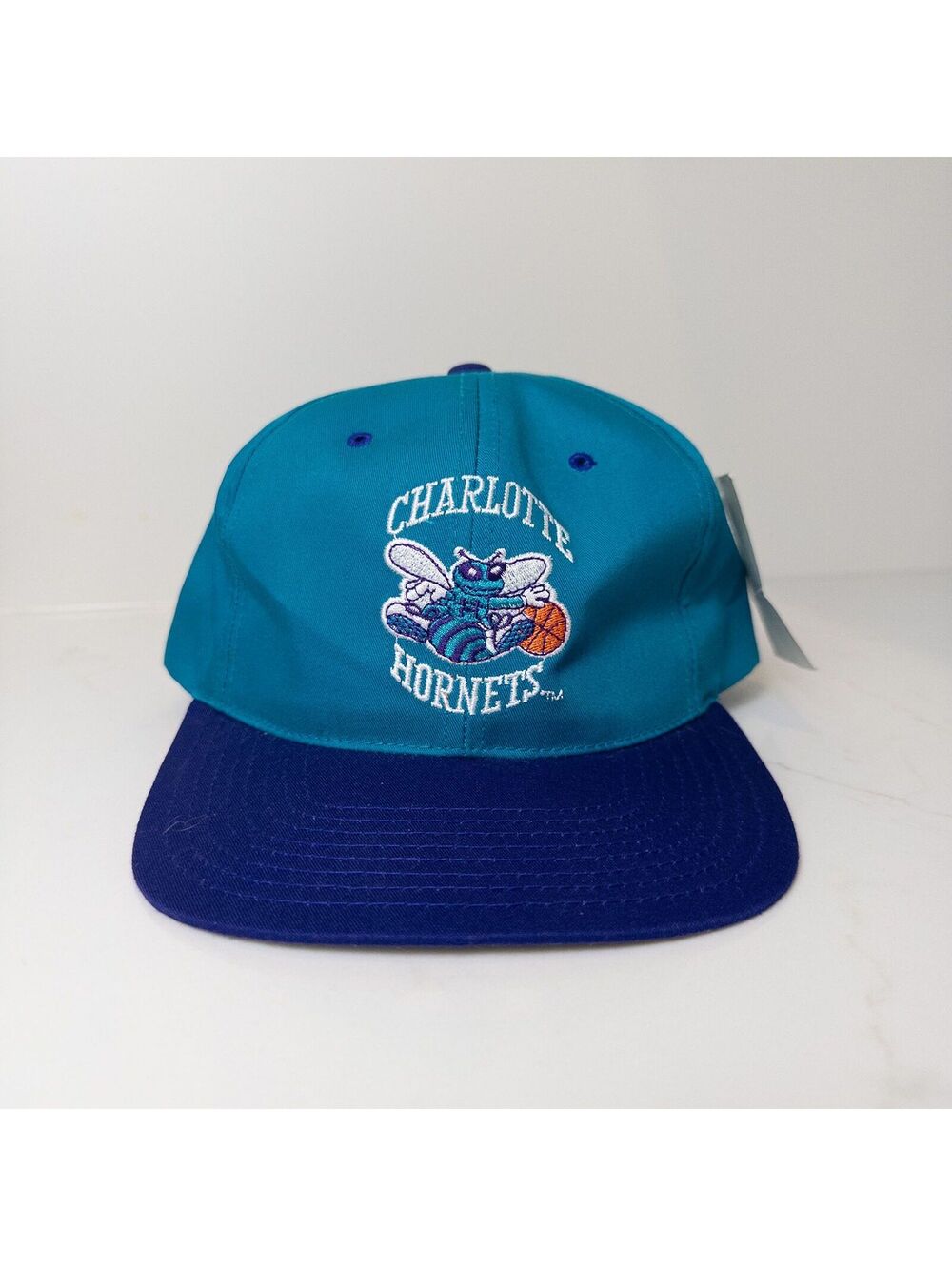 Vintage 90s Charlotte Hornets AJD Snapback Hat NWT